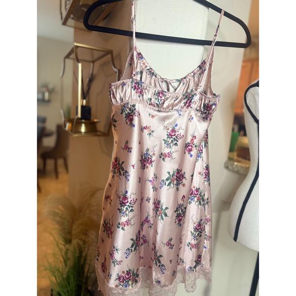 In Bloom by Jonquil Womens Satin Lace Trim Chemise Pink Floral Size Small 4-6 - Picture 6 of 6